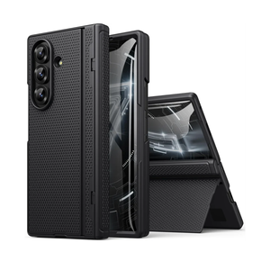 for Samsung Galaxy Z Fold 7 Case with Stand, Front Screen Protector, Hinge Protection, Slim & Rugged, Full Body Hard Cover, Daily Drop Protective Phone Case for Samsung Z Fold 7 5g 2025, Black