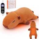 Electric Heating Pad for Cramps & Menstrual Pain Relief,14''Capybara Stuffed Animal Plush Heating Pad,USB Powered Portable Plush Heated Stuffed Animals for Neck/Back/Shoulder,Gift for Women Wife Girls