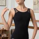 Women Ballet Lace Short Sleeve Dance Leotard Tank, Hollow Back Dance wear, Large