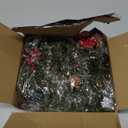 RECUTMS 6.5Ft Christmas Garland Decorations with Lights Artificial Red Berries and Pinecones Xmas Decorations for Home Wall Decor Red Berries