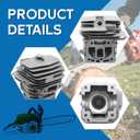 44mm Cylinder Piston Kit, Replacement Parts Compatible with Stihl MS251 MS 251 Chainsaw, Complete Assembly with Air Filter, Spark Plug, Fuel Line