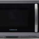 Farberware 1.1 Cu. Ft. Countertop Microwave Oven  1000 Watts Power, Auto Cook Settings, Defrost, Easy Clean and Child Safety Lock - Stainless and Black