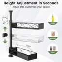 Mixoo Spice Rack Organizer Tension Pole, 4-Tier Adjustable Spice/Seasoning Organizer for Kitchen Countertop, Space-Saving Spice Storage Corner Shelf for Kitchen, Coffee Area, 16.5-23.6 Inch, No Drill