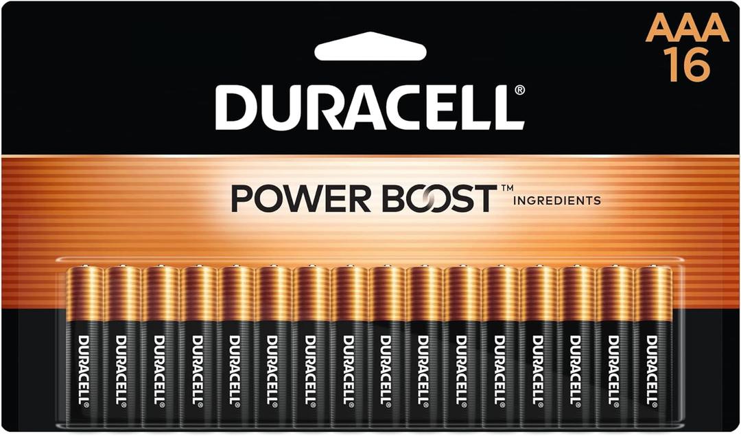 Duracell Coppertop AAA Batteries with Power Boost Ingredients, Triple A Batteries, 16 Count (Pack of 1) for Household and Office Devices, Alkaline AAA Battery