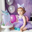 21pcs Mermaid Cake Topper - Mermaid Tail Cake Decorations with Seaweed Shells Starfish Coralal Under the Sea Cake Decorations for Birthday Party Decorations (Blue Purple)