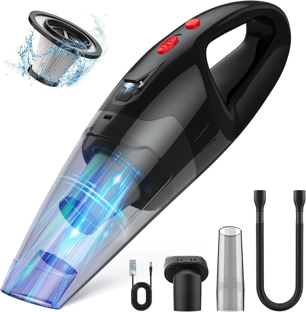 Handheld Vacuum Effortless Cleaning, Refined. The 30-Minute Cordless Handheld Vacuum - Ultra Light at 1.65lbs with Guiding Light.
