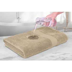 Luxury Soft Bath Sheet Towels Set - 650 GSM Cotton Luxury Bath Towels Extra Large 35x70 | Highly Absorbent and Quick Dry | Hotel Quality Extra Large Bath Towels Oversized, Beige, 2 Pack