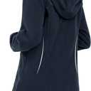 MoFiz Women's Long Fleece Zip Up Hoodies Long Sleeve Full Zip Soft Warm Polar Fleece Jacket Coat with Pocket for Fall Winter (L)