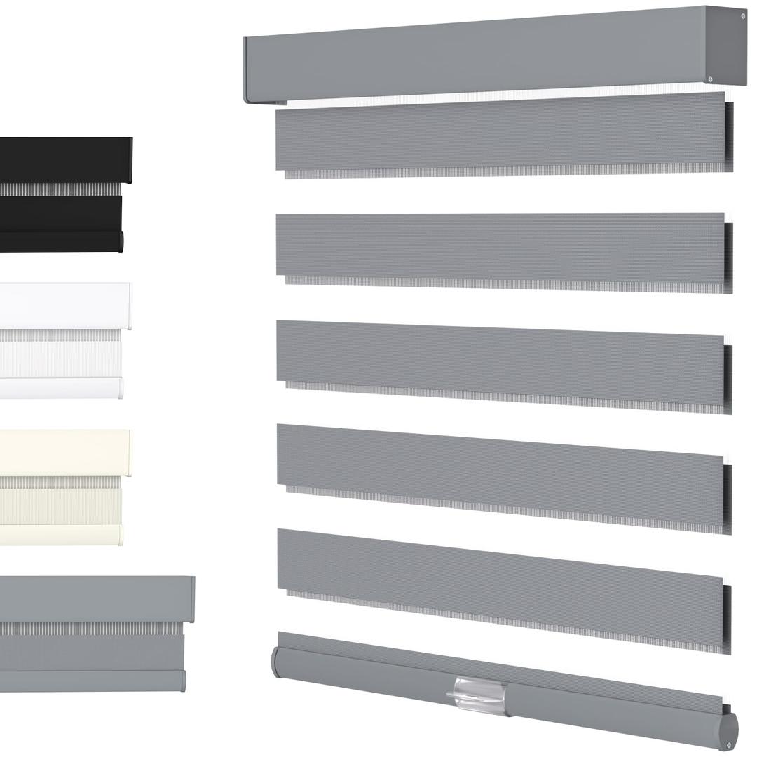 MYshade Cordless Zebra Blinds for Windows with Free-StopDual Layer Shades for Day & Night Privacy and Light Filtering, Perfect for Home & Bedroom, Easy to Install(Gray,21" W x 50" H)