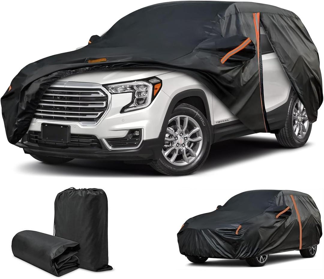 Cover for Kia Sportage & GMC Terrain, Custom Fit Sportage Cover 2023-2025, Terrain Cover 2018-2025, All Weather Waterproof, Outdoor Car Cover Sun UV Dust Snow Protection, SUV Cover with Door Zipper