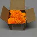 JMUQ 40Pcs Artificial Marigold Flowers, 2inch Silk Marigolds with Stems, Orange Artificial Flowers for Diwali Home Decor Marigold Garland Day of The Dead Decorations
