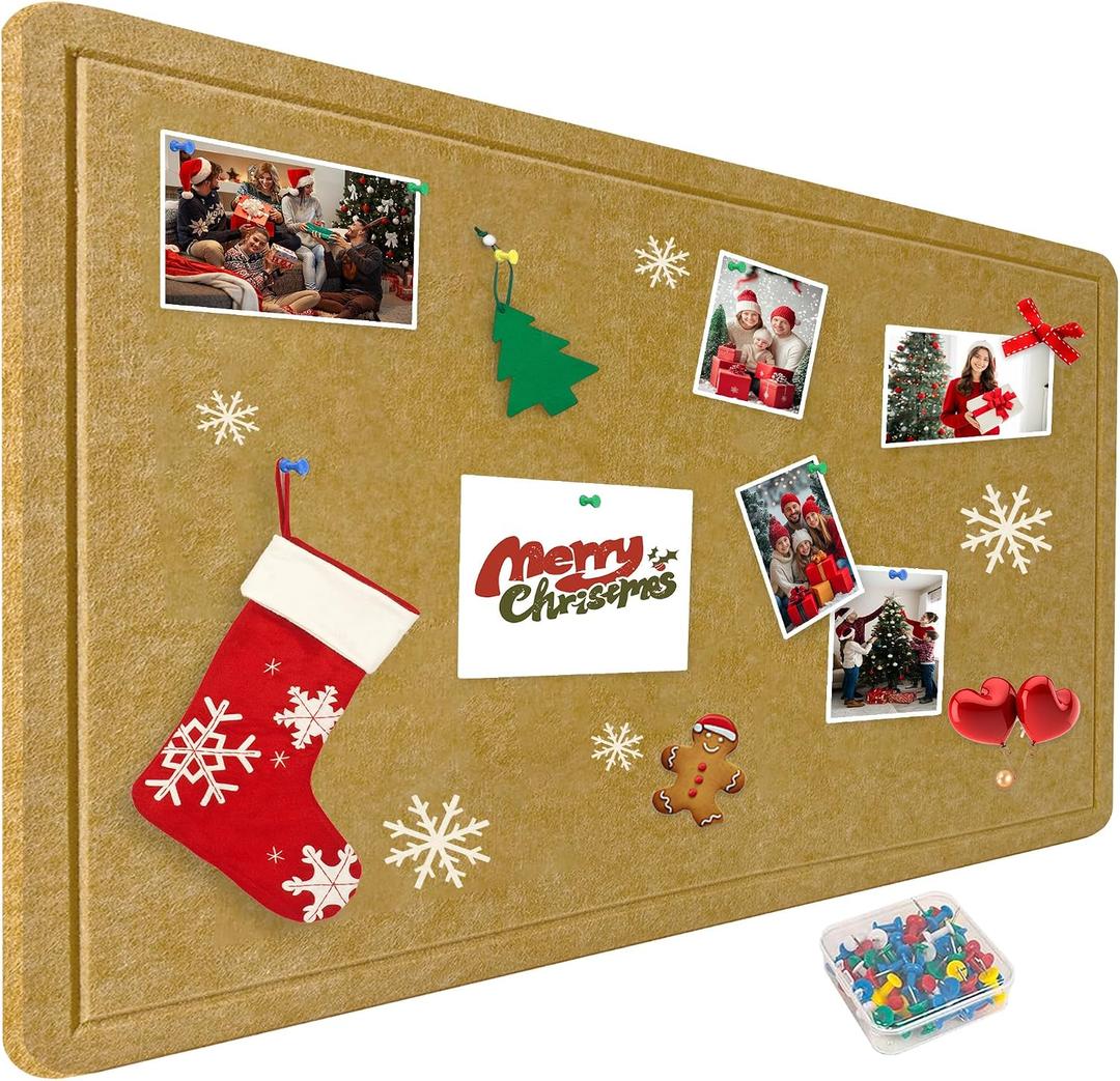 36"x48" Large Felt Bulletin Board, 3'x4' Self-Adhesive Foldable Pin Board