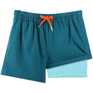 BRISIRA Boys Swim Trunks Bathing Suit Compression Boxer Brief Liner Swim Shorts Swimsuit Anti-Chafe Toddler Kids Youth Teen 10-12Y