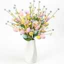6 Pcs Easter Egg Picks 17.5 Inch Easter Floral Picks and Sprays for Easter Trees and Branches, Berry Stems for Vase, Spring Floral Picks, Easter Centerpiece and Decor,Spring Stems for Vases