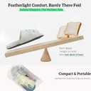 Women's Silent Indoor Slippers  Lightweight Terry Cloth Slides with Memory Foam, Open Toe, Soft Sole (No Rubber), Foldable Travel House Shoes for Home or Hotel Use (7-8, Burgundy Red)