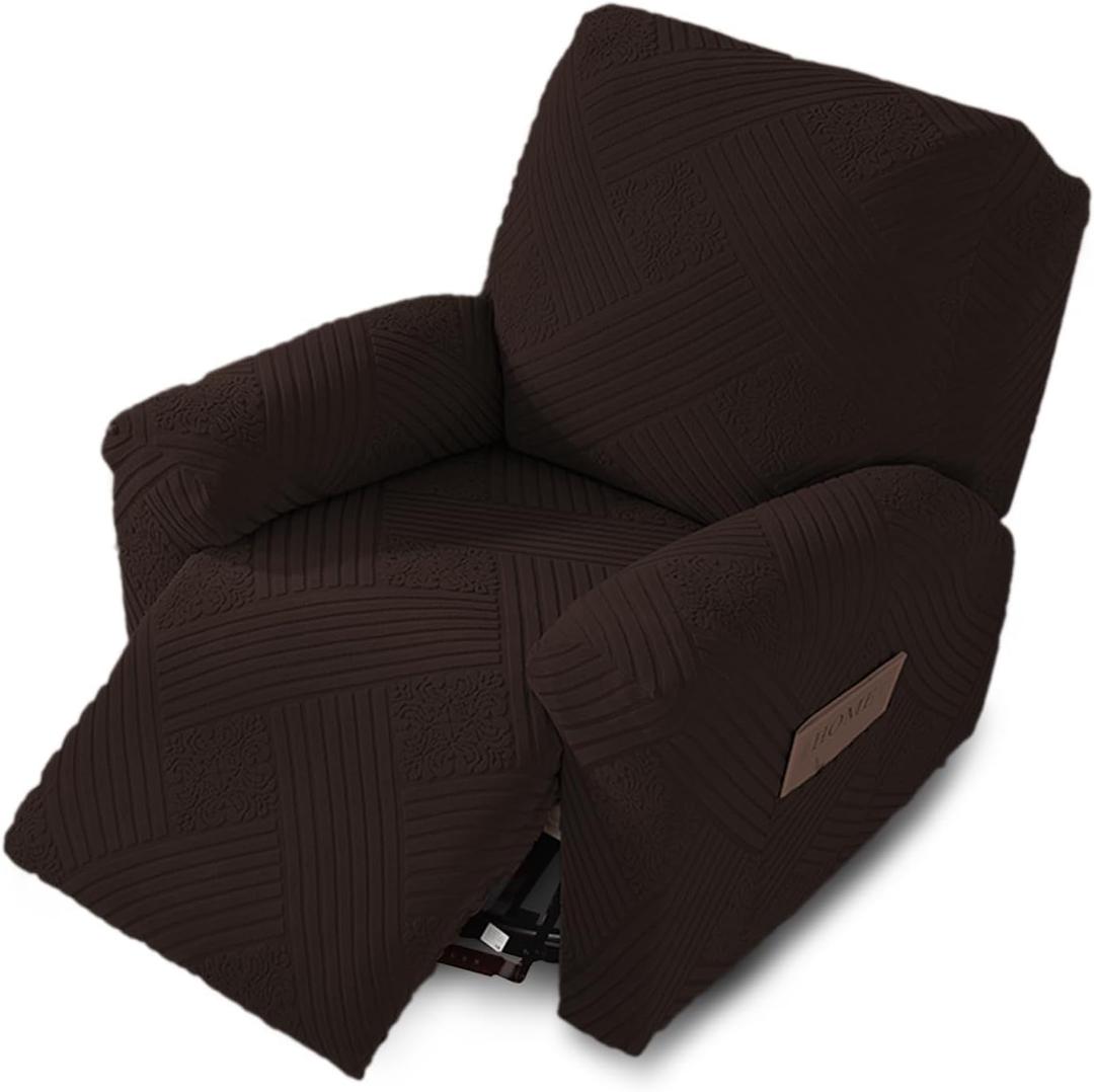 NORTHERN BROTHERS Recliner Cover, Stretch Recliner Covers That Stay in Place, Washable Lazy Boy Recliner Chair Covers, Furniture Protector Recliner Slipcovers for Dog Kid, Dark Brown (Regular 1 Seat)