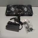 Wathai Big Airflow 2 x 120mm 240mm Computer Fan with AC Plug Cabinet Fan 110V 240V AC Power Supply, Speed Controller 3V to 12V, for Mining Machine Chassis Server Workstation Cooling