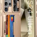 GooseBox for Samsung Galaxy S24 Ultra Wallet Case with RFID Blocking Card Holder, Camera Cover, Kickstand, Full Body Shockproof Case for S24 Ultra 6.8Inch 2024 for Women Men-Champagne Gold(Upgraded)