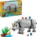 LEGO Creator 3 in 1 Wild Animals: Majestic Rhino with Birds Building Toys for Kids - Safari Pretend Play Toys for Girls & Boys, Ages 9+ - Gift for Christmas - 31171