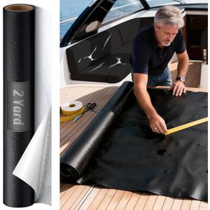 Self-Adhesive Marine Vinyl Faux Leather: Meneng 2 Yard Roll Heavy Duty Boat Seat Vinyl - Waterproof & Scratch-Resistant for Marine Upholstery - Leather Repair Patch for Furniture Sofa Couch