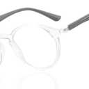 BLUEMOKY Reading Glasses for Men and Women: Blue Light Round Classic Eyeglasses - Computer Readers Glasses (C02 Clear / Grey)
