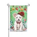 West Highland White Terrier Dog Christmas Garden Flag Welcome Party Outdoor Outside Decorations Picks Home House Garden Yard Decor 12x18 Inch