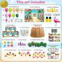180 pc Premium Luau Party Decorations Set Hawaiian Birthday Party Decor with Balloons, Backdrop, Table Skirt, Toppers & More Tropical Aloha Themed Supplies for Indoor & Outdoor Celebrations