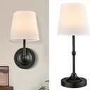 Cordless Table Lamp Rechargeable Lamp, 2in1 Battery Operated Portable Desk Lamp,Black Small Table Lamp with Dimmable Magnetic LED Bulb,Wireless Light for Bedroom LivingRoom Office Bedside Night Lamp