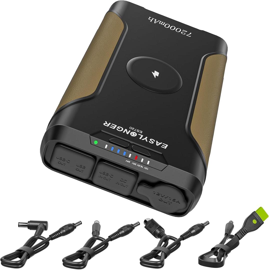 EASYLONGER CPAP Battery Backup Power Supply ES720, 266.4Wh(Exceeds Airline Limit) for AirSense 11, AirSense 10, AirCurve 10, AirMini, Philips Dreamstation/ 2, Emergency Battery for Outdoor Camping (Brown)