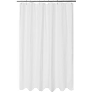 Mrs Awesome Embossed Microfiber Extra Long Shower Curtain Liner 71 x 84 inches, Soft Fabric Shower Curtain Washable and Water Repellent,71x84, White
