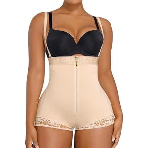 SHAPELLX Shapewear Tummy Control Butt Lifter Panties Faja Body Shaper for Women High Waist Trainer Open Bust Bodysuit S