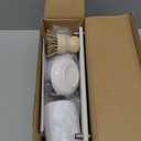 Luxe White Kitchen Soap Dispenser Set with Tray and Dish Brush, Refillable Hand and Dish Soap Dispenser Set Bottles with Pump for Lotion Handsoap Liquid Dishwashing Kitchen and Bathroom Countertop Set