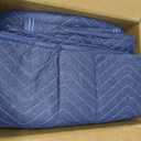 Sure-Max Moving & Packing Blanket - Pro Economy - 80" x 72" (35 lb/dz Weight) - Professional Quilted Shipping Furniture Pad Navy Blue and Black - 1 Blanket
