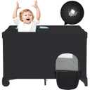 Blackout Cover for Pack N Play Blackout Tent Travel Crib Canopy Blackout Cover Breathable Stretchy Portable Blackout Crib Tent Cover for Pack and Play Snooze Shade Baby Toddlers Travel