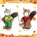 Namalu 2 Pack Fox Sisal Christmas Tabletop Decoration Sisal Figurine Christmas Table Centerpiece Decor Cute Handmade Woodland Animal Statue for Harvest Home Office Indoor Shelf Decor