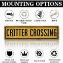 Rustic Farmhouse Metal Tin Sign, Critter Xing Sign, Vintage Animal Road Signs for Porch, Yard, and Farmhouse, Animal Crossing Warning Signs, Perfect for Garden and Road, 15.7 x 3.9 inches