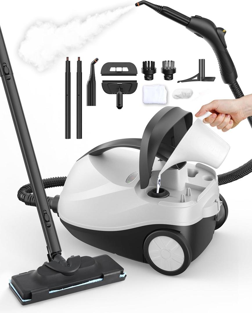 Steam Cleaner,Fast 50S Heat-Up Refill Anytime,293F/70 PSI Powerful Multipurpose Handheld Steam Mop for Home Use with 50.7Oz Capacity,Steamer for Carpets,Hardwood Floor,Car,Tile,Crack Cleaning,6M Cord