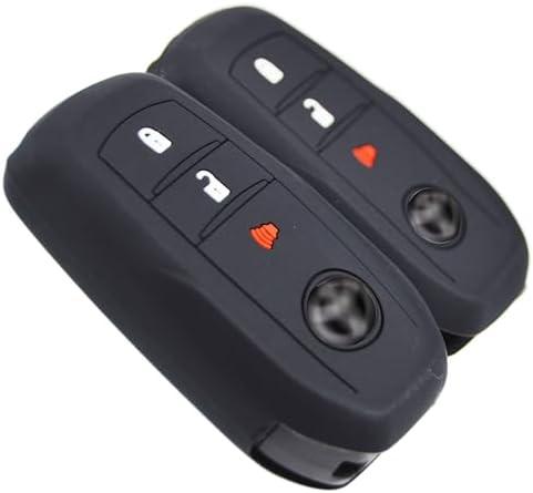 Silicone 3 Buttons Key Fob Cover for Toyota 2019+ Land Cruiser 2021+ Venza RAV4 4Runner Corolla Se Grand Highlander Tundra Crown Tacoma TRD, Black x 2