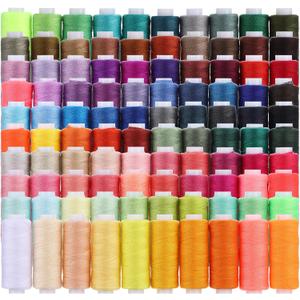 Kifmurase 100Pcs Sewing Thread Kit, Prewound Bobbins, Sewing Machine Threads, Hand Quilting Thread, Quilting Supplies for Hand Stitching, Serger, 100 Colors, 400 Yards Each