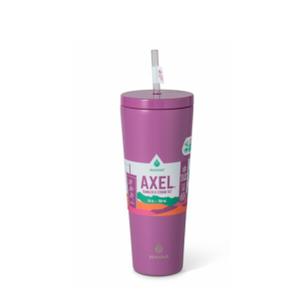 BottlesManna™ Axel™ Stainless Steel Tumbler With Straw - Purple 26oz