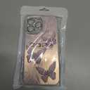 for iPhone 14 Pro Max Butterfly Design Case, Cute Bling Shiny Glitter Camera Shockproof Protective Phone Cases Cover for Women Girls Pink