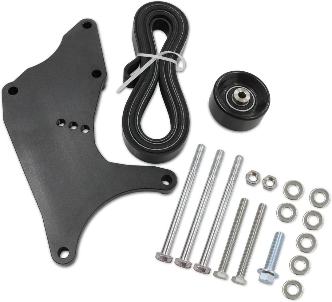LS Dual Alternator Bracket Kit for GM 4.8L 5.3L 6.0L 6.2L Vortec V8 Engine 1999-2013 with Idler Pulley Belt Kit