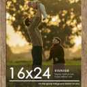 16x24 Picture Frame, Natural Woodgrain Brown 16 x 24 Poster Frame for Horizontal or Vertical Wall Mounting, 1 Pack