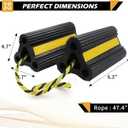 Wheel Chocks for Trailers RVs camper Trucks and Small Aircraft wheel chock, Wheel Chocks Block with 3 Reflective Strips ,Versatile Heavy Duty Solid Rubber Wheel Immobilizers & Chocks, 2 Pair