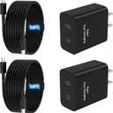 45W 2Pack Super Fast Charger USB C Dual Port Android Phone Charger Type C Fast Charging Block with 10FT Type-C Charger Cord for Samsung Galaxy S25/ S25 Ultra/ S25+/ S24 Ultra/ S24/ S24+/ S23/ S22/ S21/ S20