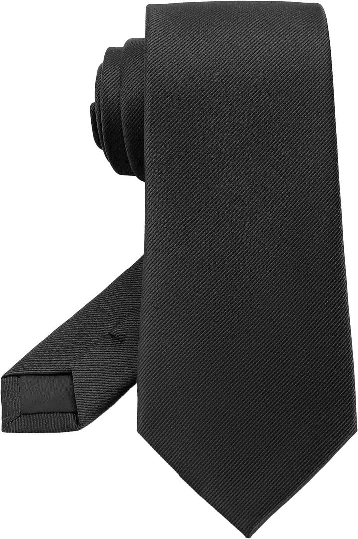 Black Ties For Men Solid Color Formal Neckties 3.15" (8CM) Men's Ties