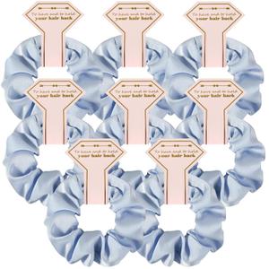 Antetek 8pack Satin Bridesmaid Proposal Gifts Hair Ties Elastic Hair Scrunchies Bachelorette Party Favors Bridesmaid No Damage Hairties Gift for Wedding Parties (dusty blue)