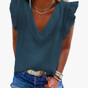 Dokotoo Womens Ladies Cute V Neck Tanks Tops Dressy Casual Elegant Ruffle Sleeveless Shirts Loose Summer Blouses Tank Top for Women Fashion 2026 M