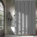 Seenus Light Grey Fabric Shower Curtain Liner with 3 Large Magnets, 72 x 72 inch Waterproof Cloth Shower Liner Washable, Neutral Gray Bathroom Shower Curtain for Hotel