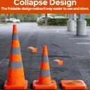 2 Pack 36In Collapsible Traffic Safety Cones with Reflective Collar